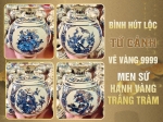Bình hút lộc tứ cảnh vẽ vàng 9999