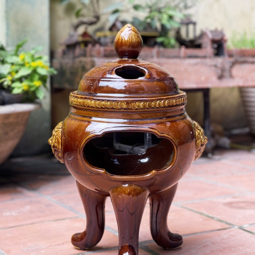 Lư hoá vàng bằng gốm sứ chịu nhiệt