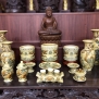 Bộ đồ thờ men rạn bóng vàng cho ban 1m54 trở lên - Gốm Phạm Dũng Bộ đồ thờ men rạn bóng vàng cho ban 1m54 trở lên - Gốm Phạm Dũng