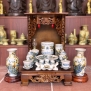 Bộ đồ thờ men Rạn Gạo Nếp cho ban thờ thần tài