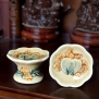 Chân nến đồ thờ cúng màu vàng gốm sứ Bát Tràng Chân nến đồ thờ cúng màu vàng gốm sứ Bát Tràng